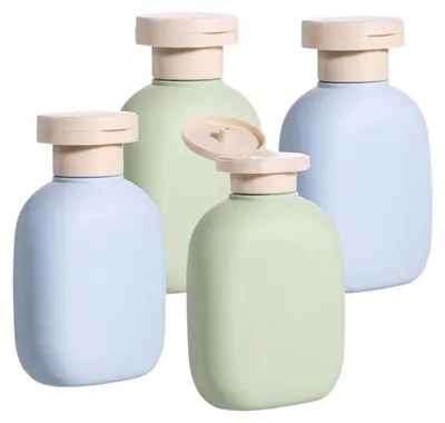 Reiseflaschen zum Befüllen, 4 Stück, 100 ml, grün/blau