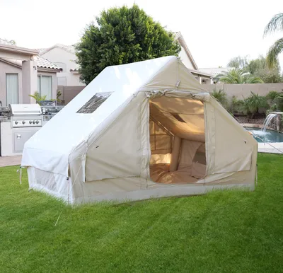 Produktbild von Clanmacy aufblasbares zelt Outdoor-Zelt, aufblasbares Campingzelt, Villa-Camp-Zelt, geeignet für regensicheres Reisen für viele Menschen, mit Baldachin 300x210x200cm