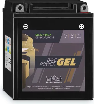 Produktbild von intAct Bike-Power Motorradbatterie GEL YB12AL-A 12V 12Ah 51213 Gel12-12AL-A