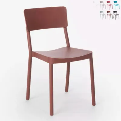 Immagine prodotto di Sedia in polipropilene dal design moderno per cucina bar ristorante giardino - Marrone