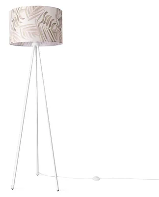 Produktbild von Stehlampe Wohnzimmer Deko Büro Dreibein Lampenschirm Rund Stoff Blumen Jungle