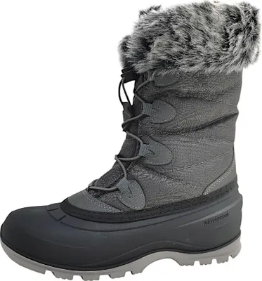 A single winter boot shown from the side against a white background.
