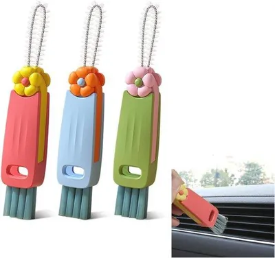 Productafbeelding van Set van 3 multifunctionele auto spleetreinigingsborstels - 3-in-1 Detaillering Gereedschap voor Krappe Ruimtes