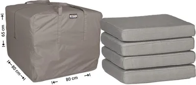 Produktbild von Raffles Covers Tragetasche für Lounge Kissen 80 x 80 x 65 cm | Atmungsaktiv | Wasserdicht | UV-beständig | Doppelnähte | Handgriffe