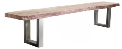 Immagine prodotto di MASSIVMOEBEL24 | FREEFORM #135 Panca in legno di acacia - laccato / natural stone 215x38x45