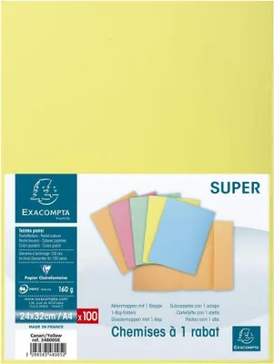 Immagine prodotto di Cartella EXACOMPTA SUPER 160 DIN A4 giallo 100 copertine per fascicoli