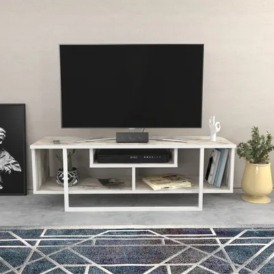 Produktbild von Skye Decor, Asal 120 - Ephesus, White, Fernsehtisch, Weiß, 100 % MELAMINBESCHICHTETE SPANPLATTEN, 120 x 35,2 x 40,2 cm