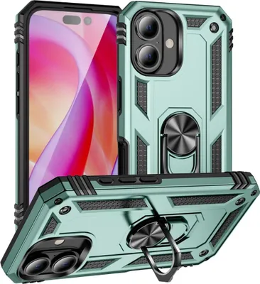 Produktbild von iPhone 16 Hülle - Coverup Ring Ständer Back Cover - Grün