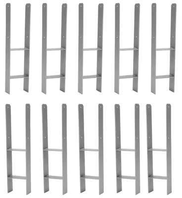 Produktbild von Ikodm Pfostenanker H-Anker Set 10 Stk, 600 mm, 111 mm Stabile Bodenverankerung für Zaun, Pergola, Carport und Gartenbau