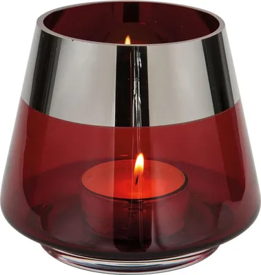 Produktbild von Fink Teelichthalter JONA DH 15x13 cm rot Windlicht Windlichtglas Teelichtglas
