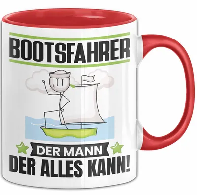Produktbild von Bootsfahrer Tasse Geschenk für Bootsfahrer Der Mann Der Alles Kann Geschenkidee zum Geburtstag (Rot)