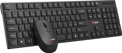 Obrázek produktu pro Klávesnice C-TECH WLKMC-03, bezdrátový kombinovaný set s myší, černá, USB, CZ/SK