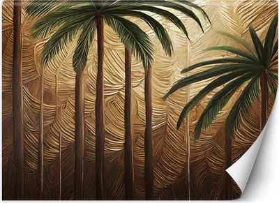 Produktbild von Vlies fototapete Palmen Gold Abstrakt 250x175 cm Feeby Gold inkl. Kleber einfache Montage