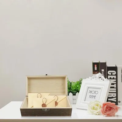 Holzkiste mit Deckel - Braun, Klein, Natürlich - Perfekt für Schmuck, Karten, Organisation (20x10x6 cm)