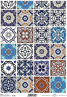 Immagine prodotto di ITD carta di riso decoupage carta artigianale tecnica tovagliolo di carta morbida, mosaico R1381