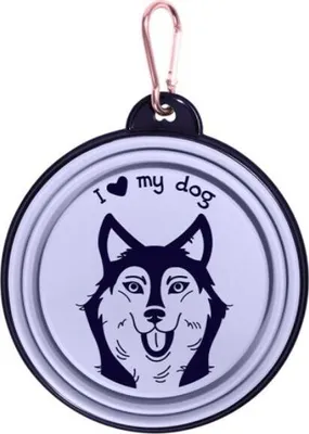 Obrázek produktu pro Miska silikonowa dla psów I love my dog fioletowa