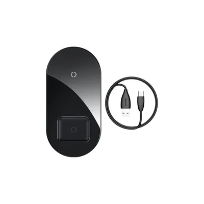 Produktbild von Baseus Simple 2in1 Qi Wireless-Ladegert 15W - Telefon - AirPods - Schwarz