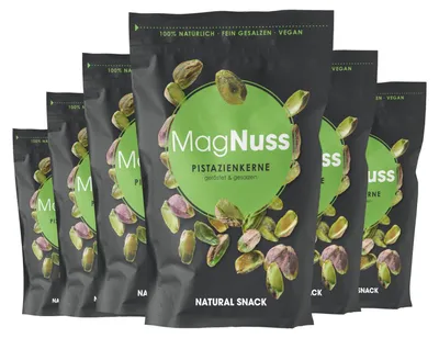 Produktbild von MagNuss Pistazienkerne | geröstet, gesalzen & geschält, 6 x 125g-Vorratspackung | vegan, glutenfrei