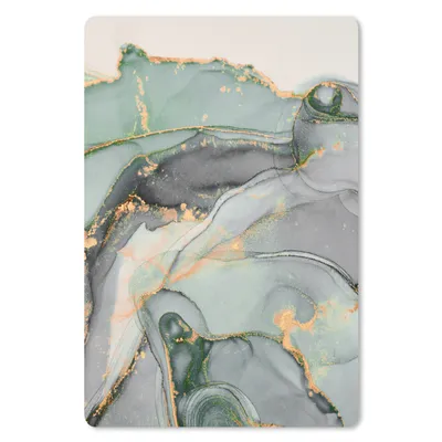 Produktbild von MuchoWow® Mauspad Mousepad Gold - Marmor - Grün - Luxus - Glitzer - Marmoroptik 18x27 cm - Mousepads - Maus Mat - Pad - Mausunterlage