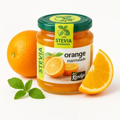 Produktbild von Kandylas, Marmelade, Marmelade 370g, Griechische Orangenmarmelade mit Stevia, Brotaufstrich, Pfannkuchenaufstrich, konfitüre