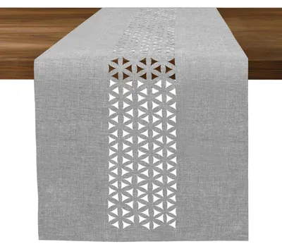 Produktbild von Tischläufer Leinenoptik 183 x 33 cm Grau Wasserabweisend