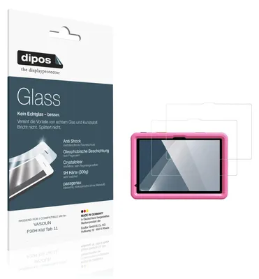 Produktbild von 2x Schutzfolie für VASOUN P30H Kid Tab 11 - Anti-Shock 9H Folie dipos Glass Kunststoffglas