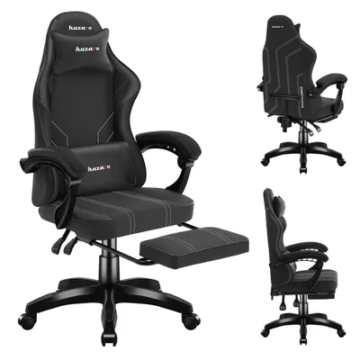 Obrázek produktu pro Herní židle Huzaro Force 3.7 Carbon Black s ergonomickým designem, nastavitelnými područkami a odolnou tkaninou
