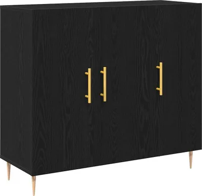 Immagine prodotto di Credenza Rovere Nero 90 x 34 x 80 cm Legno multistrato