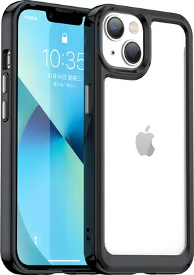 Produktbild von iPhone 14 Plus Hülle, Klar Rückseite Stoßfeste TPU Silikon Bumper Schutzhülle für iPhone 14 Plus Schwarz