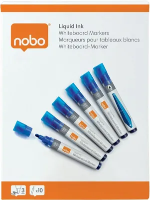 Zdjęcie produktu dla Nobo 1915378, 10 szt., Niebieski, Końcówka pociskowa, Niebieski, Szary, Biały, Tubka, 3 mm