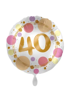 Produktbild von 40. Geburtstag Ballon Happy Dots 45cm