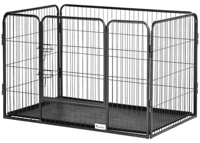 Produktbild von Hundehš¹tte aus Metall mit Tš¹r und Bodenwanne, 109 x 74 x 71 cm, grau