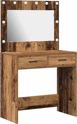 Image de vidaXL Coiffeuse vieux bois 78,5 x 41 x 135 cm Bois composite