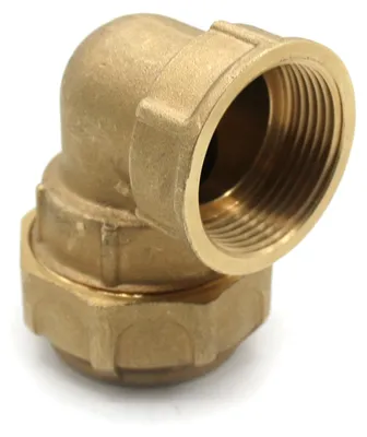 90° Messing-Bogen für PE-Rohr 25 mm x 3/4"