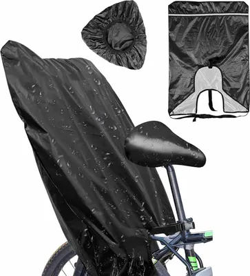Produktbild von Zbssny Regenschutz für Fahrradkindersitz, 420D Oxford Stoff, Wasserdicht, Schwarz mit Reflektorstreifen, Universelle Passform