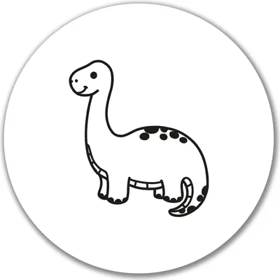 Produktbild von Huuraa Aufkleber Brontosaurus Dinosaurier 10cm rund Sticker Geschenkidee