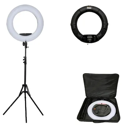 Produktbild von Ringlicht, einstellbare Helligkeit, breiter Farbtemperaturbereich, Schwarzes KIT