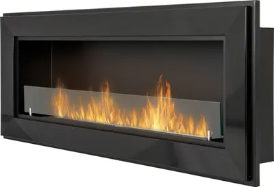 Obrázek produktu pro etanolový krb Rám 1200 mm. Černý etanolový krb.krb se sklem k zavěšení přímo na zeď nebo k montáži do otvoru ve zdi
