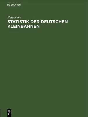 Produktbild von Statistik der deutschen Kleinbahnen