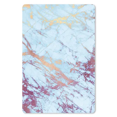 Produktbild von MuchoWow® Mauspad Mousepad Marmor - Gold - Lila - Blau 18x27 cm - Mousepads - Maus Mat - Pad - Mausunterlage