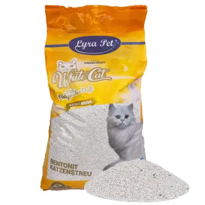 Produktbild von 15 Liter Lyra Pet® White Cat® Katzenstreu Bentonit mit Babypuderduft