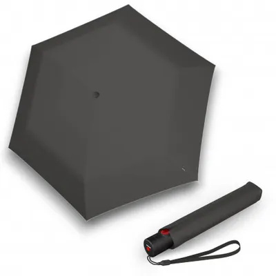 Zdjęcie produktu dla Knirps U.200 Ultra Light Duomatic, Kompaktowy, Parasol przeciwdeszczowy, Sześciokątny, Szary, Aluminium, Poliester