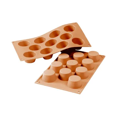 Produktbild von Silikomart Mini Muffinbackform 11er Ø5,1cm H2,8cm Silikon, terracotta