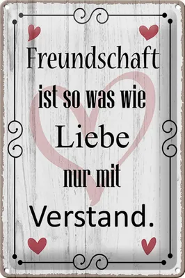 Produktbild von Blechschild Spruch 20x30cm Freundschaft ist so wie Liebe
