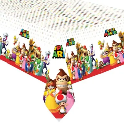 Produktbild von Amscan Super Mario Tischdecke, Rechteckig, Mehrfarbig, Kunststoff, Tischdecke, 120 x 180 cm, 1 Stück(e)