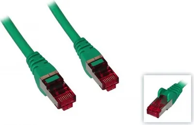 Produktbild von Wentronic 68288 Cat6 LAN Netzwerkkabel CAT 6 - SSTP PIMF 2xRJ45 St. PIMF + geflechtgeschirmt - grün - 0,5m