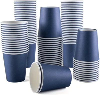 Obrázok produktu pre Papierové poháre 250 ml, 100 kusov, tmavomodrá, pre oslavy