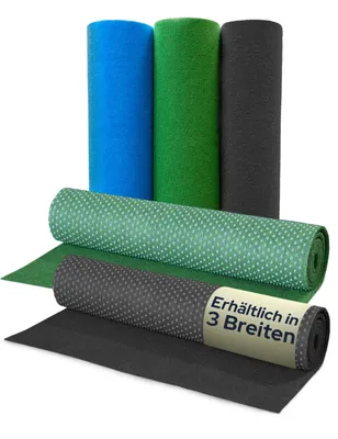 Produktbild von Primaflor Rasenteppich mit Nopen PARK - Anthrazit, 2,00m x 7,00m – Meterware - Wasserdurchlässiger Vliesrasen, Robuster Outdoor Bodenbelag für Balkon, Terrasse & Camping