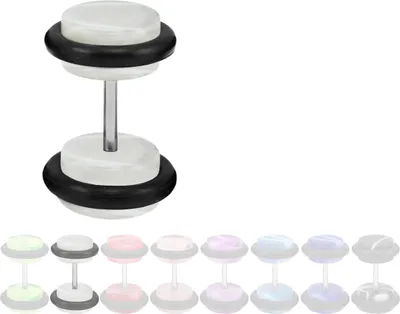 Produktbild von Fake Plug Ohrstecker in Acryl marmoriert Größe - 8 mm Farbe - Transparent