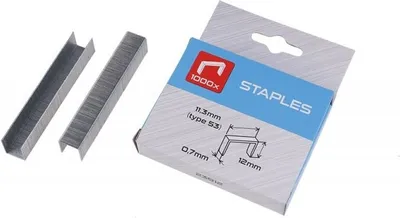 Produktbild von Staples Heftklammern 12mm, 1000 Stück, Typ 53, 0,7mm Breite, 11,3mm Teilung